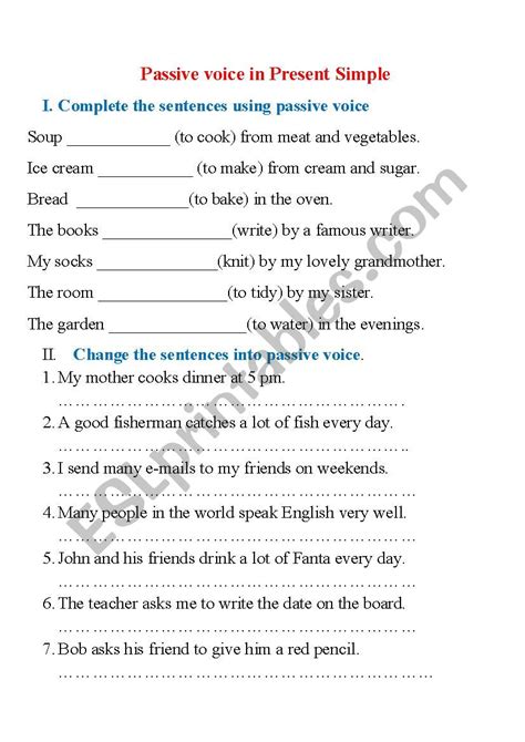 Passive Voice In Present Simple Esl Worksheet By Dasha