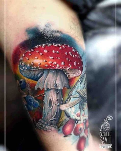 28 Enchanting Mushroom Tattoos Mushroom Tattoos Nature Tattoo Sleeve