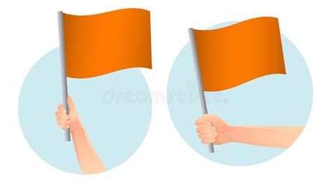 Orange Flag In Hand Icon Stock Illustration Illustration Of Event
