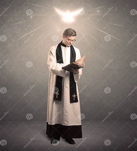 Young Priest In Giving His Blessing Stock Photo Image Of Glasses