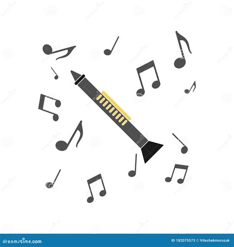 Musical Clarinet Icon On A White Background Vector Stock Vector