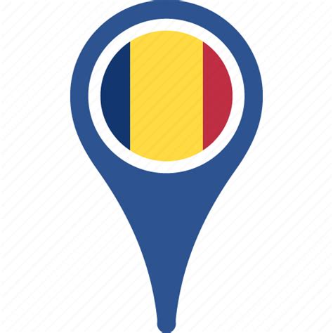 Country Flag Location Map Pin Romania Icon