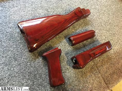 Armslist For Saletrade Russian Ruby Red Ak Wood Stock Set