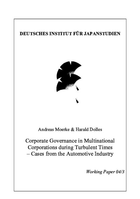 Pdf Deutsches Institut Für Japanstudien Sten Söderman And Harald