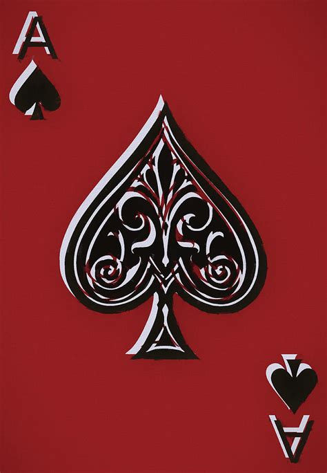 When on the ground, these cards look like: Spades Ace Card Mixed Media by Dan Sproul