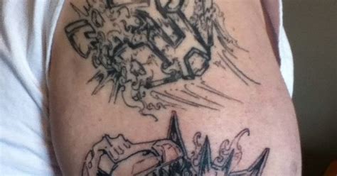 Transformers Autobot And Decepticon Logo Tattoo Featuring Grimlock The