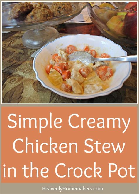 An easy chicken casserole recipe should be in every cook's little black book and this one will go down well with all of the family. Simple Creamy Chicken Stew in the Crock Pot | Heavenly ...