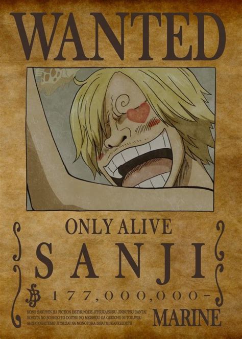 Poster Wanted Sanji Penggambar