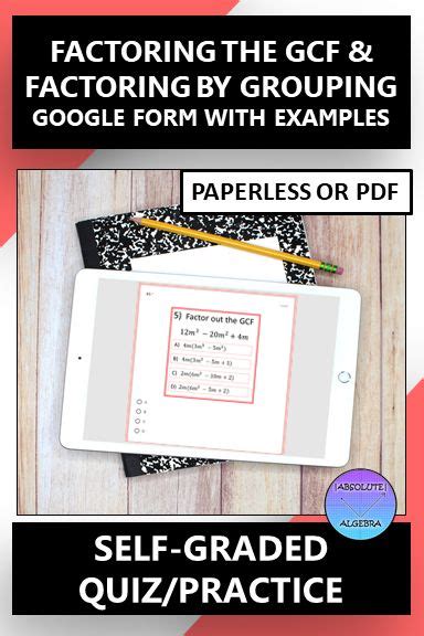 The primary education about the numbers is still lacking. Greatest Common Factor & Grouping Google Form Quiz Practice Distance Learning in 2020 | High ...