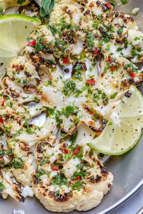 Chimichurri Grilled Cauliflower Steaks Recipe Healthy Fitness Meals