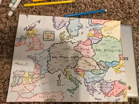 Hand Drawn Map I Made Of Europe In 1211 Yes I Was Too Lazy To Draw All