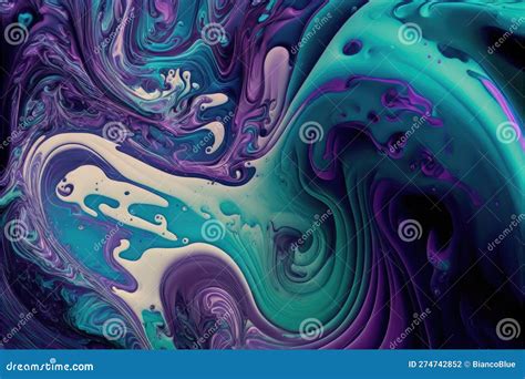 Abstract Of Liquid Art Painting In Purple And Pink Color In Marble