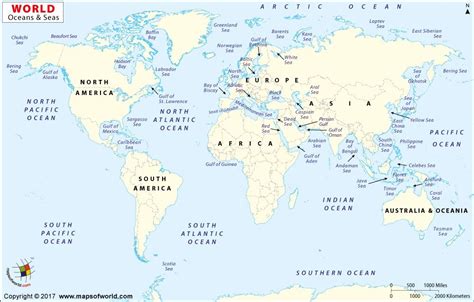 Map Of World Ocean Oceans Of The World World Map Continents World