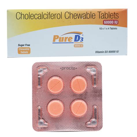 Pure D3 60000 Iu Tablet Uses Dosage Side Effects Price