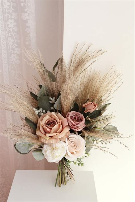 Special Listing Of 6 Pieces 12 Inches Rustic Boho Wedding Bouquet