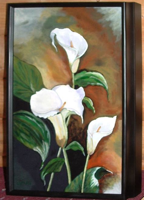 Calla Lilies On Canvas Heavy Body Acrylic Painted By Lucy Rox