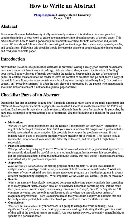 How To Write An Abstract Abstract Writing Essay Writing Academic