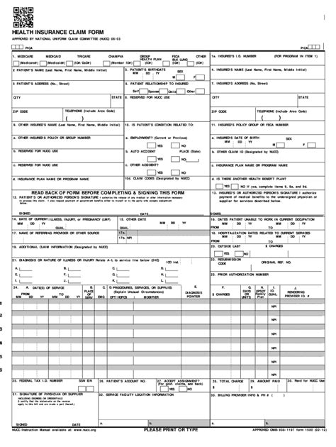 Cms 1500 Form Fillable Fill Out And Sign Online Dochub