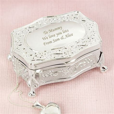 Personalised Luxury Small Silver Plated Jewellery Trinket Box T Idea