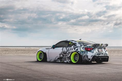 White Subaru Brz Boasting Amazing Airbrush Paint And Custom Rims With