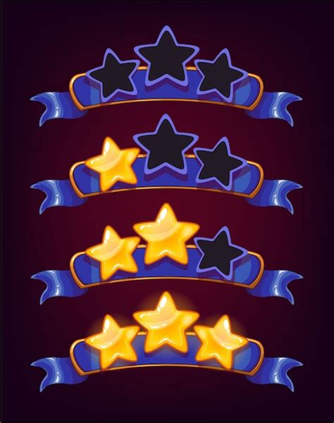 Premium Vector Set Of Colored Stars And Ribbons