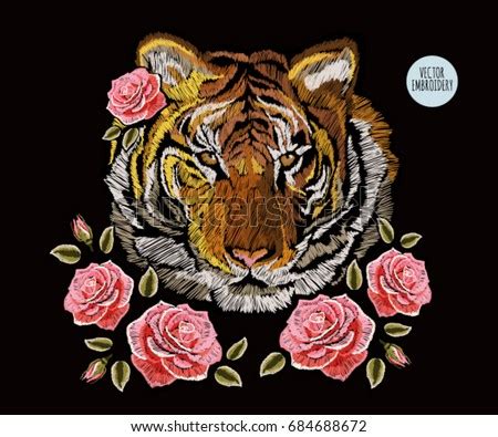 Largest collection of free embroidery designs at ann the gran. Embroidery Colorful Floral Pattern Roses Japanese Stock ...