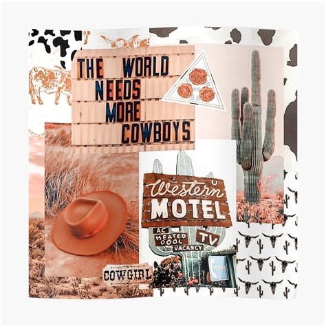 Western Cowgirl Collage Art Pinterest Yeehaw Collage Poster By
