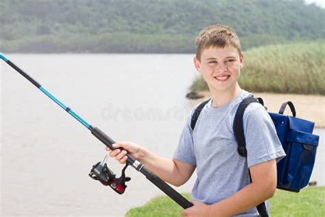 Teenage Boy Fishing Royalty Free Stock Images Image 22167799