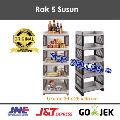 Rak 5 Susun Bumbu Dapur Kokoh Premium Plastik Tingkat Ruang Tamu