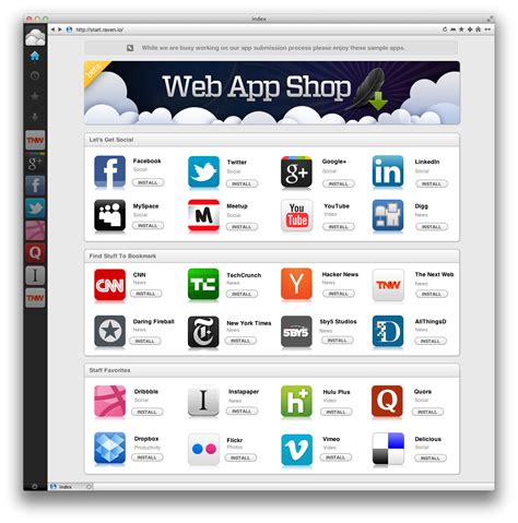 Web app vs website application. Raven: A new beautiful new browser for the Mac
