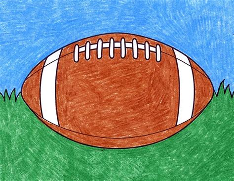 Easy How To Draw A Football Tutorial Football Drawing Art Drawings
