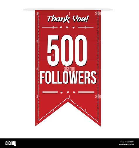 500 Followers Social Media Banner Celebration On White Background