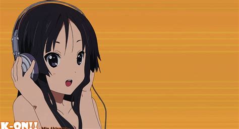 Mio Akiyama K On Mio Anime Black Hair Akiyama Smile Headphones