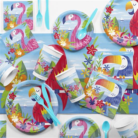 lush luau party supplies kit for 8 guests