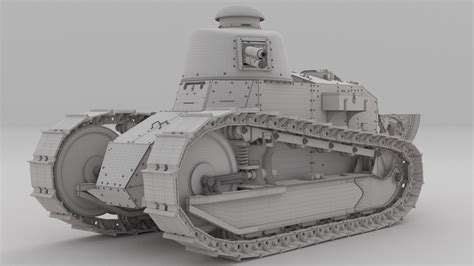 Artstation Ww1 Renault Ft 17 Tank 3d Model Resources