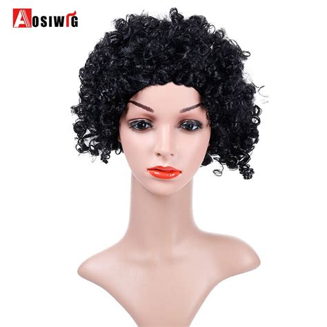 synthetic wig short afro kinky curly wigs black red 9 colors high temperature fiber for women