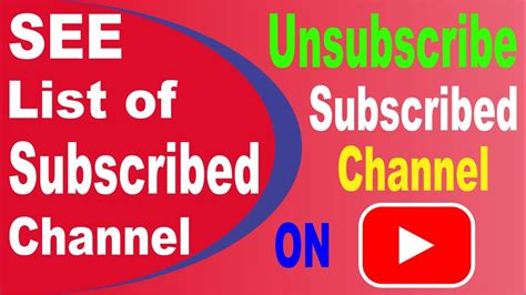 Unsubscribe Youtube Channel How To See All Subscribed Channel