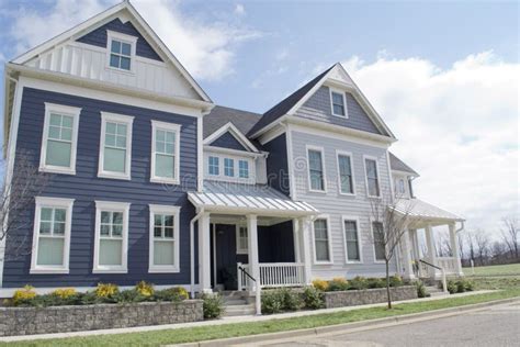 Blue Cape Cod Style Houses Stock Image Image Of Front 23767401