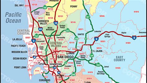 Printable San Diego County Zip Code Map Printable Templates
