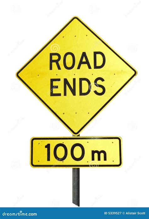 Road Ends Stock Image Image Of Traffic Sign Isolated 5339527