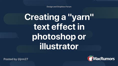 Creating A Yarn Text Effect In Photoshop Or Illustrator Macrumors