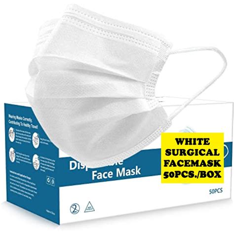 3 Ply White Makapal No Box Disposable Surgical Face Mask 50 Pcs
