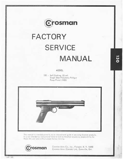 Crs130fsm Download 1969 Crosman 130 Factory Service Manual Crs130fsm