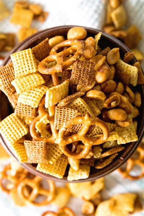 Honey Mustard Homemade Snack Mix Julies Eats And Treats