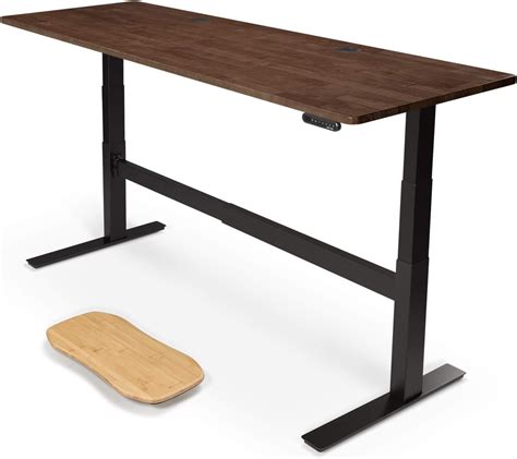 Buy Uplift Desk V2 Dark Brown Rubberwood Solid Wood Desktop Standing