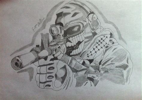 Call Of Duty Ghosts Soldier Drawing By Gordon Macmillan