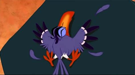 What kind of animal is Zazu bumped into ? - The Lion King Trivia Quiz