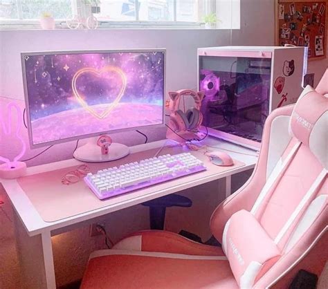 Cute Pink Pc Set Up