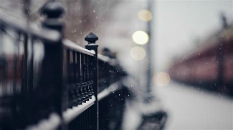 Fence Depth Of Field Bokeh Snow Hd Wallpapers Desktop And Mobile