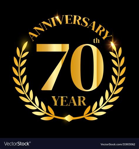 70th Golden Anniversary Logo Royalty Free Vector Image